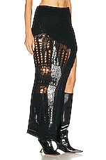 Rick Owens Spider Ziggy Skirt in Black, view 2, click to view large image.