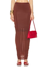 Rick Owens Shrimp Long Skirt in Henna Brown, view 1, click to view large image.