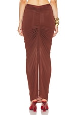 Rick Owens Shrimp Long Skirt in Henna Brown, view 3, click to view large image.