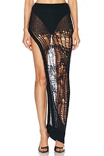 Rick Owens Spider Ziggy Skirt in Black, view 1, click to view large image.