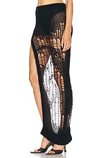 Rick Owens Spider Ziggy Skirt in Black, view 3, click to view large image.