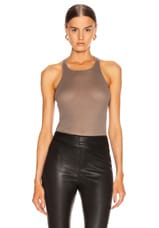 Rick Owens Basic Rib Tank Top in Black in Dust | FWRD