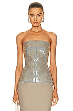 Rick Owens Bustier Top in Blue & Champagne, view 1, click to view large image.