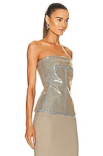 Rick Owens Bustier Top in Blue & Champagne, view 2, click to view large image.