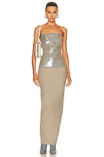 Rick Owens Bustier Top in Blue & Champagne, view 4, click to view large image.