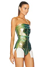 Rick Owens Bustier Top in Iridescent, view 2, click to view large image.