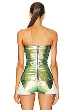 Rick Owens Bustier Top in Iridescent, view 3, click to view large image.