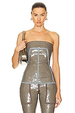 Rick Owens Bustier Top in Blue & Dust, view 1, click to view large image.