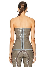 Rick Owens Bustier Top in Blue & Dust, view 3, click to view large image.