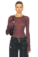 Rick Owens Long Sleeve Top in Amethyst, view 1, click to view large image.