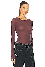 Rick Owens Long Sleeve Top in Amethyst, view 2, click to view large image.