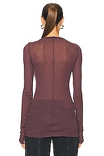 Rick Owens Long Sleeve Top in Amethyst, view 3, click to view large image.