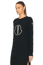 Rick Owens X Moncler Level Tee in Black, view 3, click to view large image.