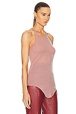 Rick Owens Basic Rib Tank in Dusty Pink, view 2, click to view large image.