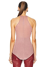 Rick Owens Basic Rib Tank in Dusty Pink, view 3, click to view large image.