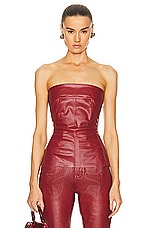 Rick Owens Bustier Top in Cardinal Red, view 1, click to view large image.
