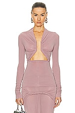 Rick Owens Prong Long Sleeve in Dusty Pink, view 1, click to view large image.