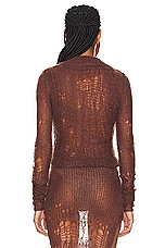 Rick Owens Cropped Spider Banana Top in Henna, view 3, click to view large image.