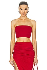 Rick Owens Bandeau Top in Cardinal Red, view 1, click to view large image.