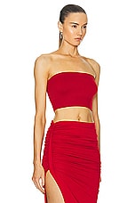 Rick Owens Bandeau Top in Cardinal Red, view 2, click to view large image.