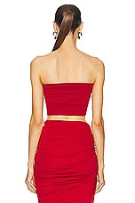 Rick Owens Bandeau Top in Cardinal Red, view 3, click to view large image.
