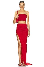 Rick Owens Bandeau Top in Cardinal Red, view 4, click to view large image.