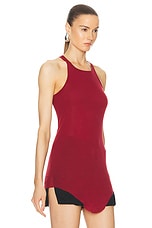Rick Owens Rib Tank Top in Cherry, view 2, click to view large image.