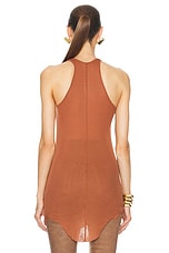 Rick Owens Basic Rib Tank Top in Henna, view 3, click to view large image.