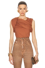 Rick Owens Harness Top in Henna Brown, view 1, click to view large image.