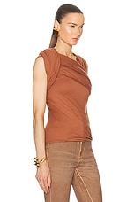 Rick Owens Harness Top in Henna Brown, view 2, click to view large image.