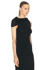 Rick Owens Asymmetric Twist Top in Black, view 2, click to view large image.