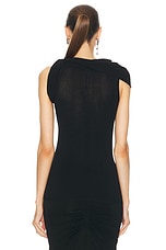Rick Owens Asymmetric Twist Top in Black, view 4, click to view large image.