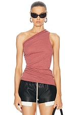 Rick Owens One Shoulder Top in Thulian, view 1, click to view large image.