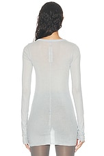 Rick Owens Rib Long Sleeve Top in Pale Blue, view 3, click to view large image.