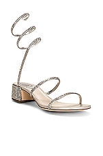RENE CAOVILLA Cleo 40mm Low Lace Up Sandal in Grey & Silver Shade, view 2, click to view large image.