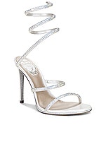 RENE CAOVILLA Cleo 105mm Lace Up Sandal in Ivory & Transmission, view 2, click to view large image.