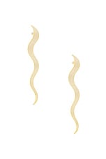 retrofete x Keren Wolf Wavy Earring in Gold, view 1, click to view large image.