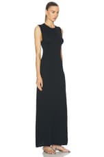 Rohe High Neck Knitted Dress in Noir, view 2, click to view large image.