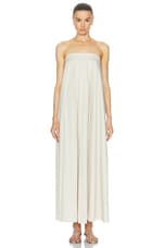 Rohe Strapless Volume Dress in Sand, view 2, click to view large image.