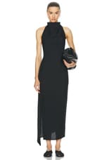 Rohe Halter Open Back Dress in Noir, view 1, click to view large image.