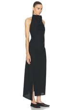 Rohe Halter Open Back Dress in Noir, view 2, click to view large image.