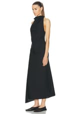 Rohe Halter Open Back Dress in Noir, view 3, click to view large image.