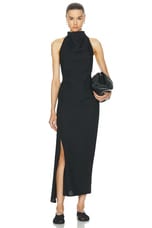 Rohe Halter Open Back Dress in Noir, view 5, click to view large image.