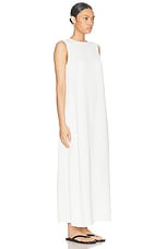 Rohe Sleeveless Fluid Satin Dress in Cream, view 2, click to view large image.