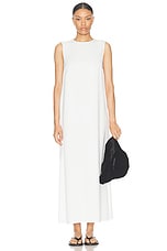 Rohe Sleeveless Fluid Satin Dress in Cream, view 4, click to view large image.