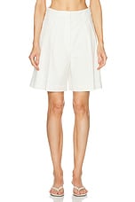 Rohe Tailored Wide Leg Short in Cream, view 1, click to view large image.