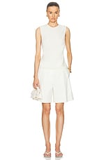 Rohe Tailored Wide Leg Short in Cream, view 4, click to view large image.