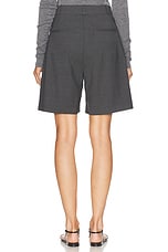 Rohe Tailored Wide Leg Shorts in Dark Grey Melange, view 4, click to view large image.