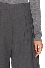 Rohe Tailored Wide Leg Shorts in Dark Grey Melange, view 6, click to view large image.