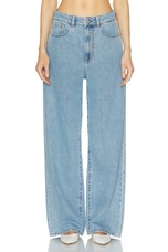 Rohe Low Waist Wide Leg in Denim Blue, view 1, click to view large image.